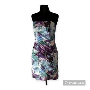 Esley Strapless multicolor print dress sz small